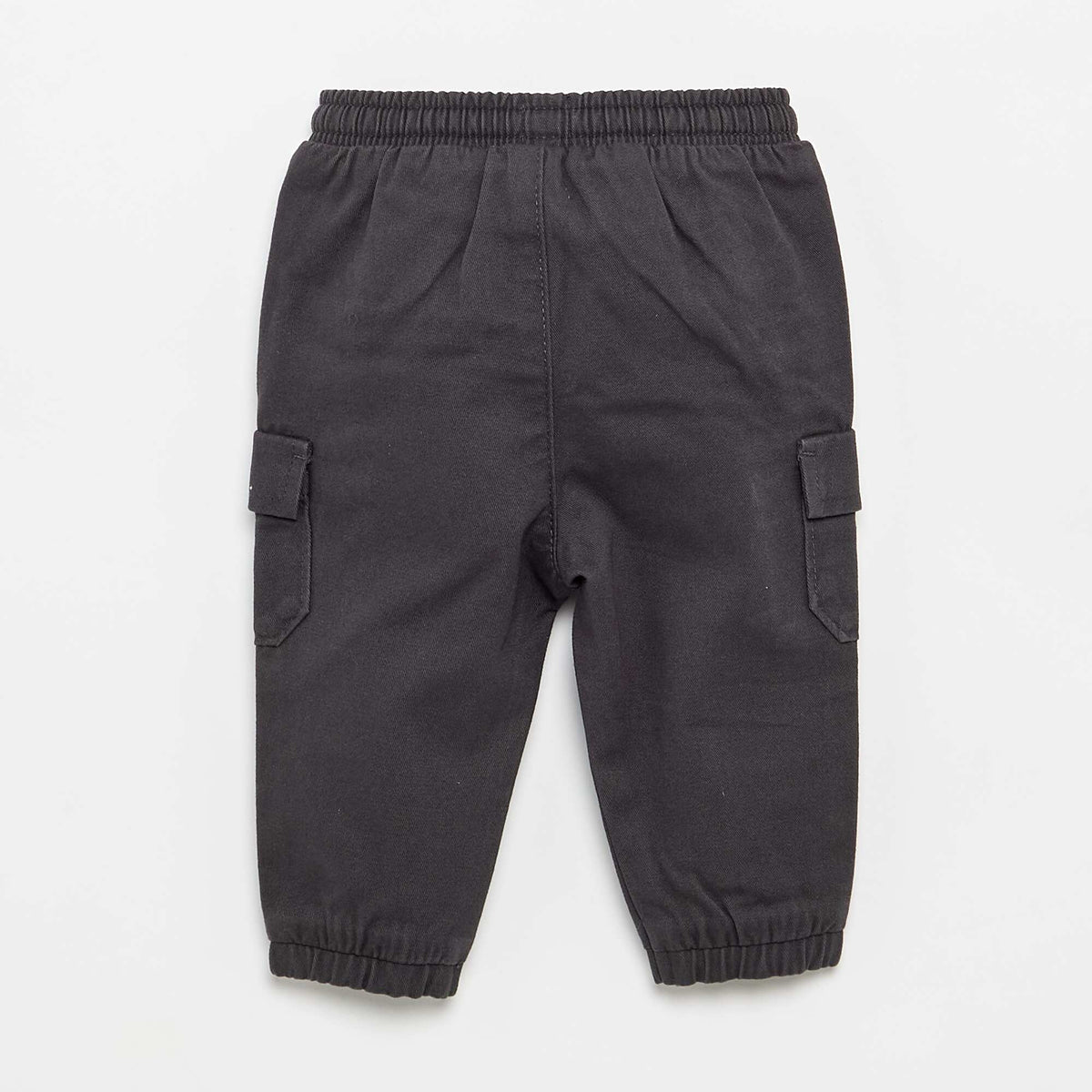Pantalon jogger en twill avec poches à rabat NOIR