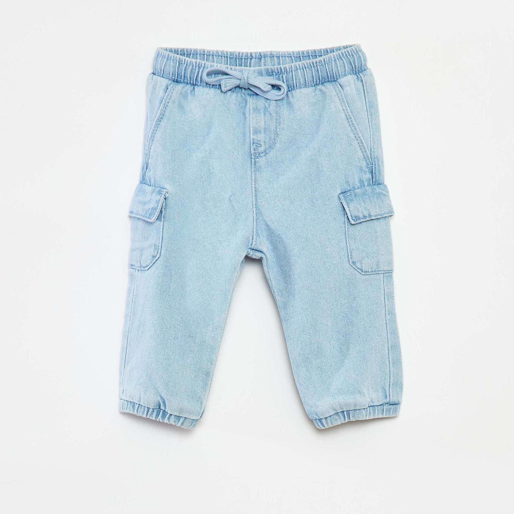 Pantalon jogging en denim avec poches BLEU