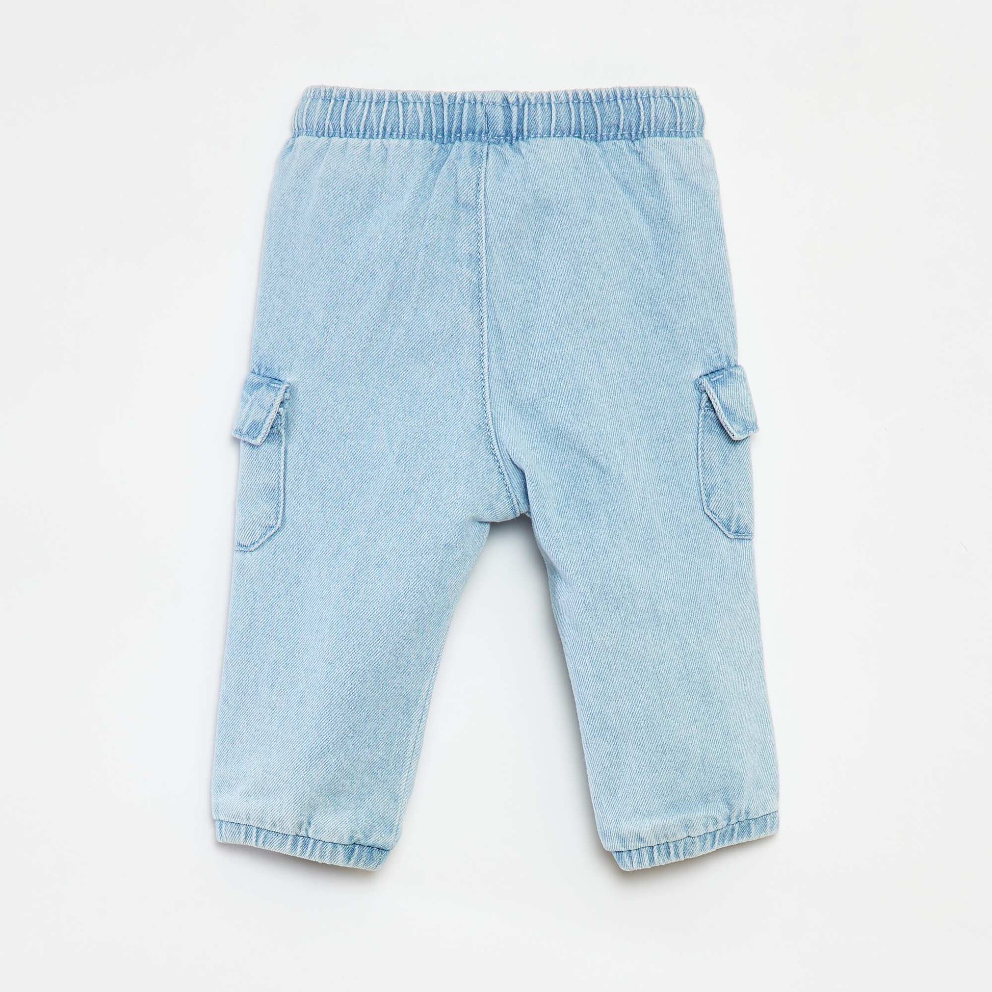 Pantalon jogging en denim avec poches BLEU