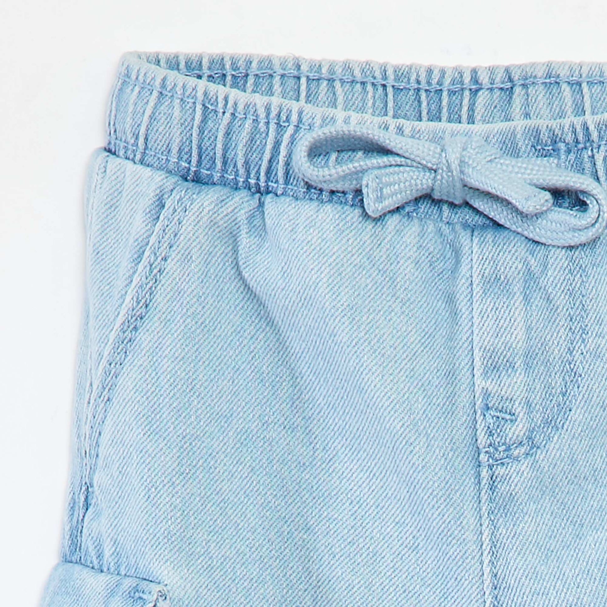 Pantalon jogging en denim avec poches BLEU