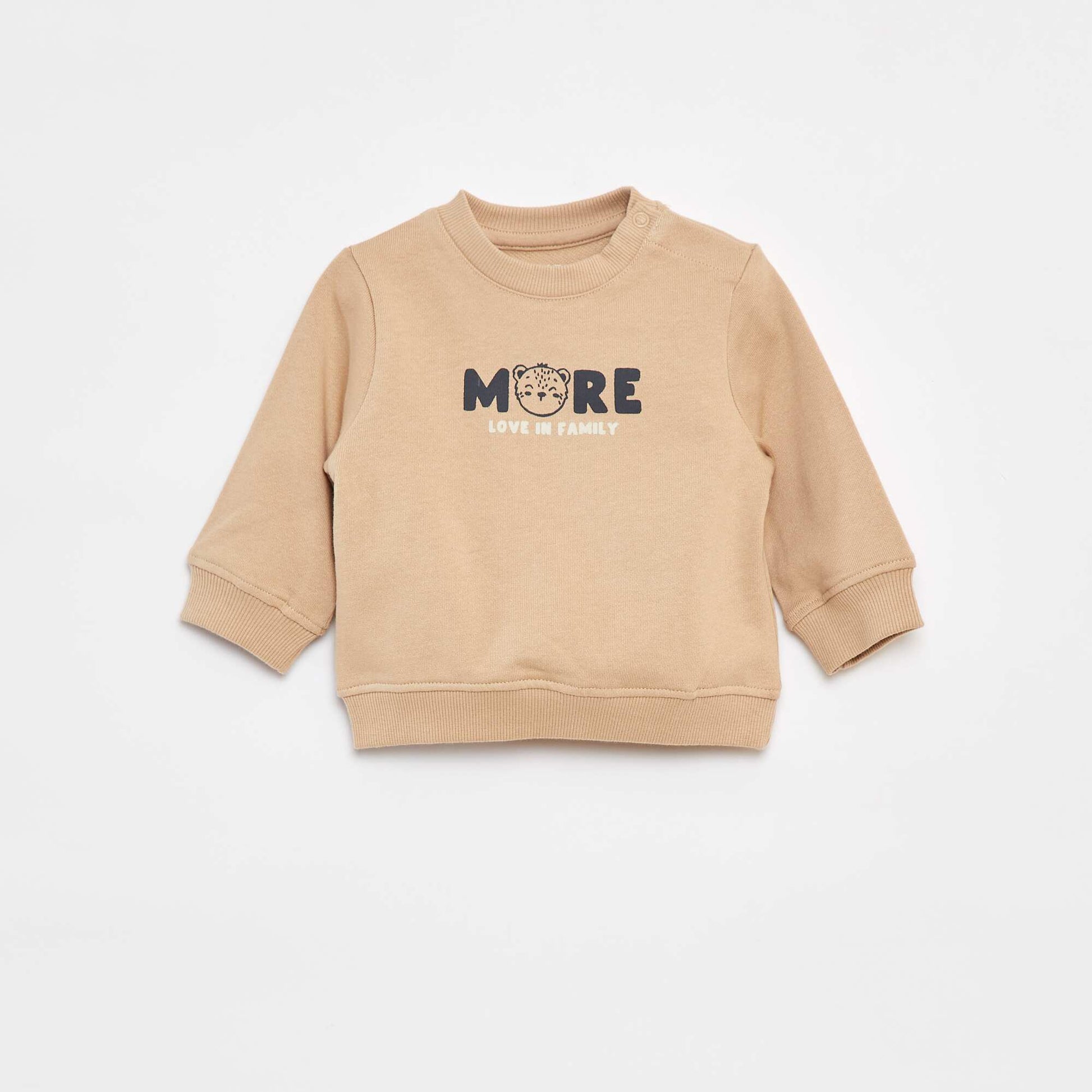 Sweat à manches longues avec print BEIGE