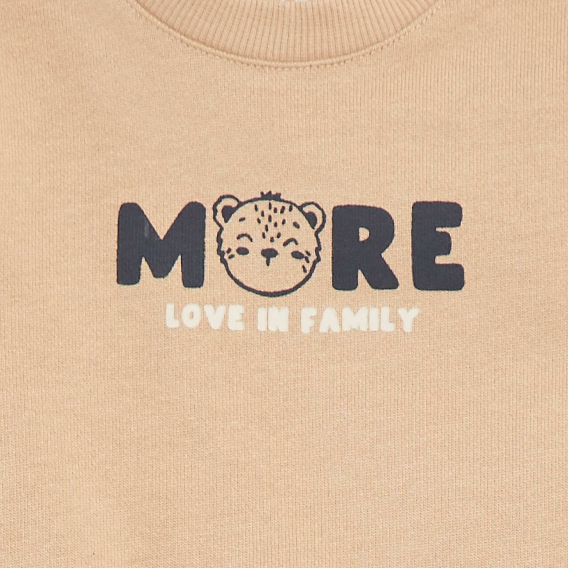 Sweat à manches longues avec print BEIGE