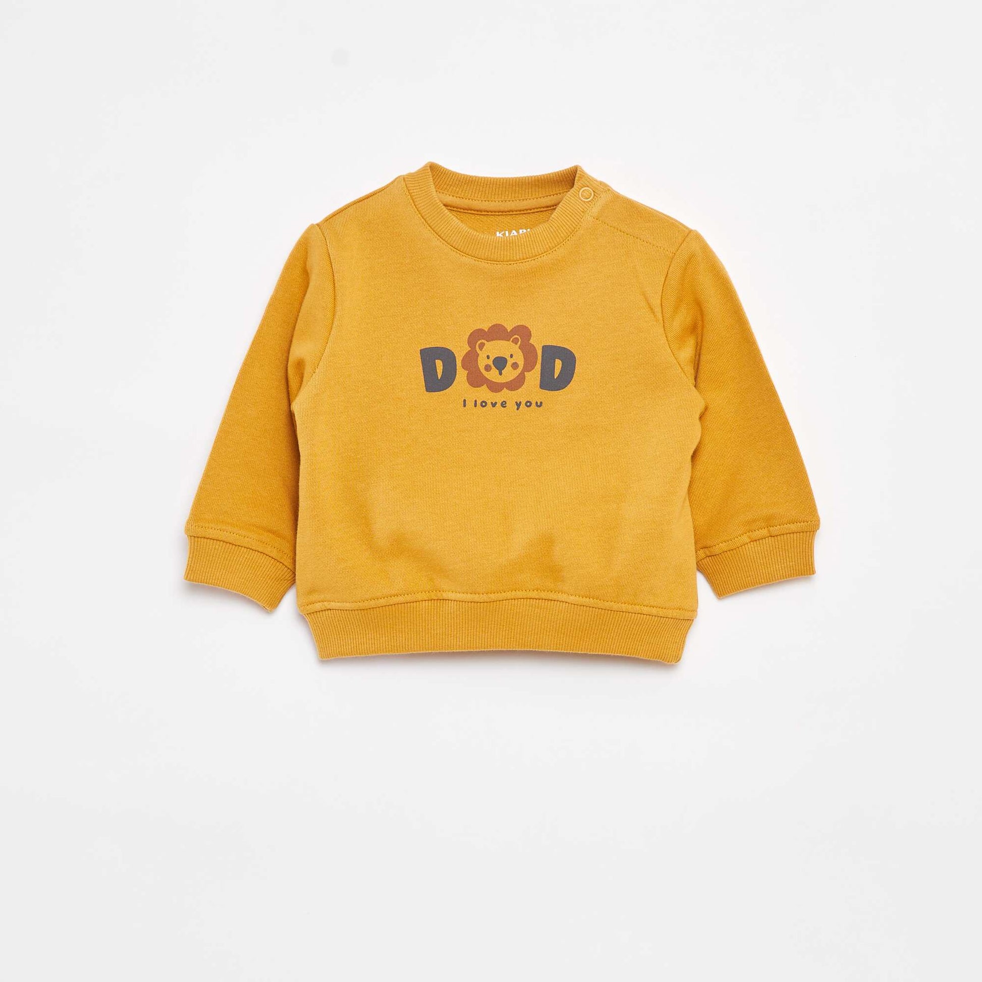 Sweat à manches longues avec print JAUNE