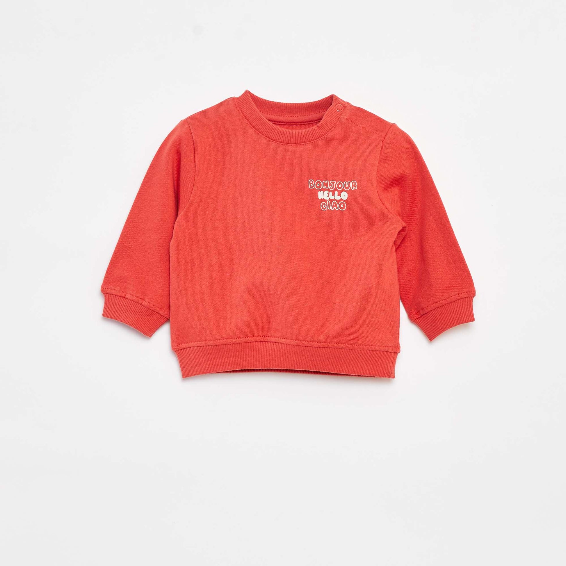 Sweat à manches longues avec print ROUGE