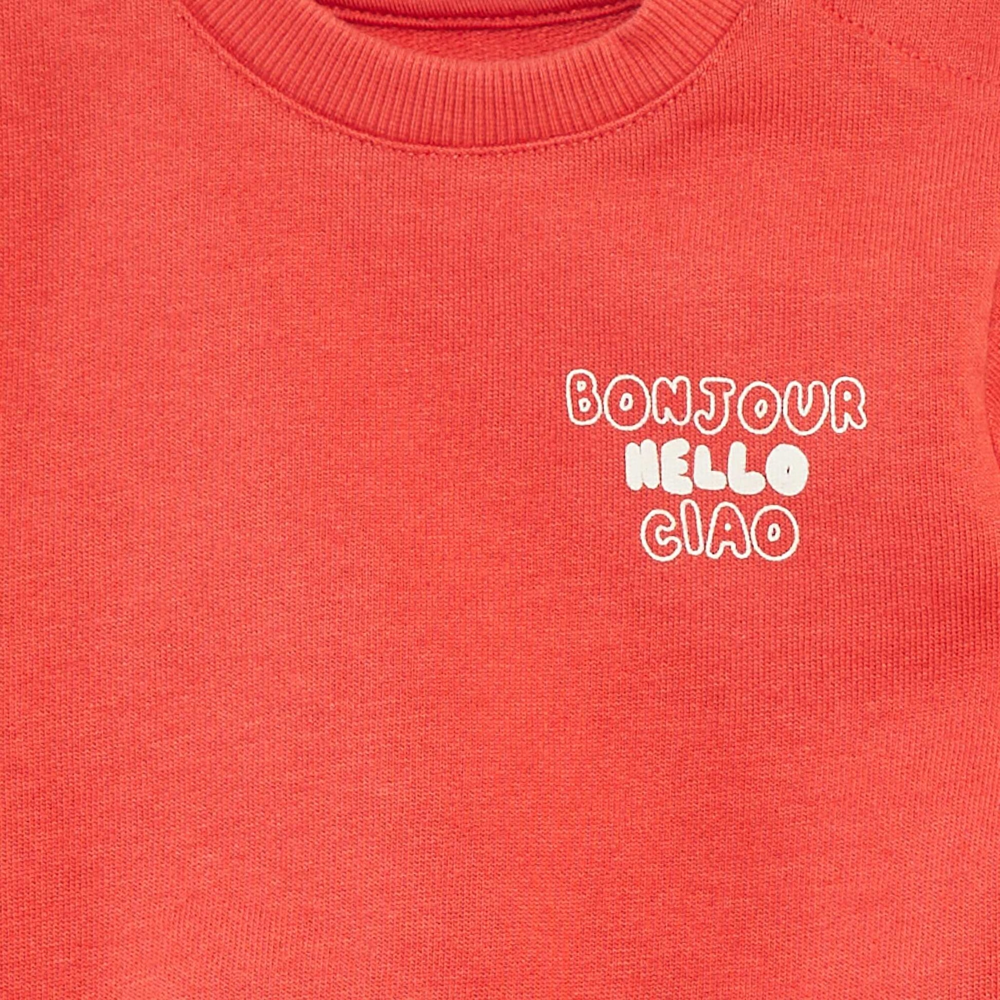 Sweat à manches longues avec print ROUGE