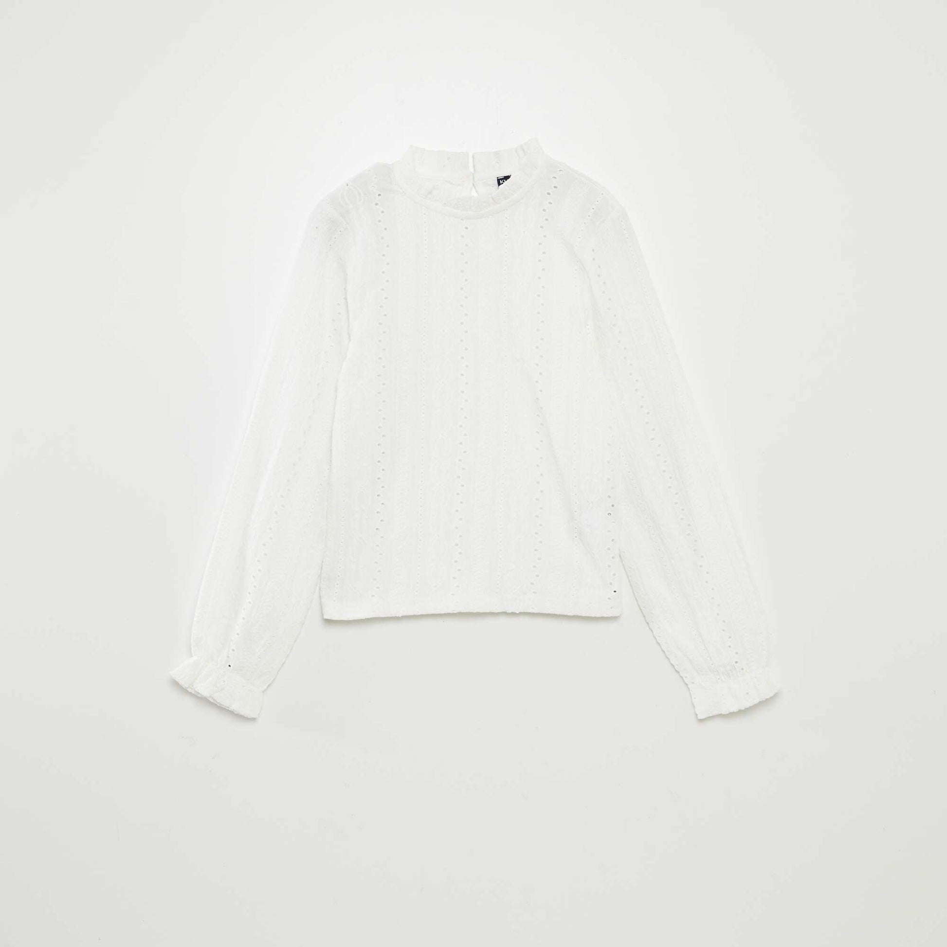 T-shirt à motifs ajourés blanc