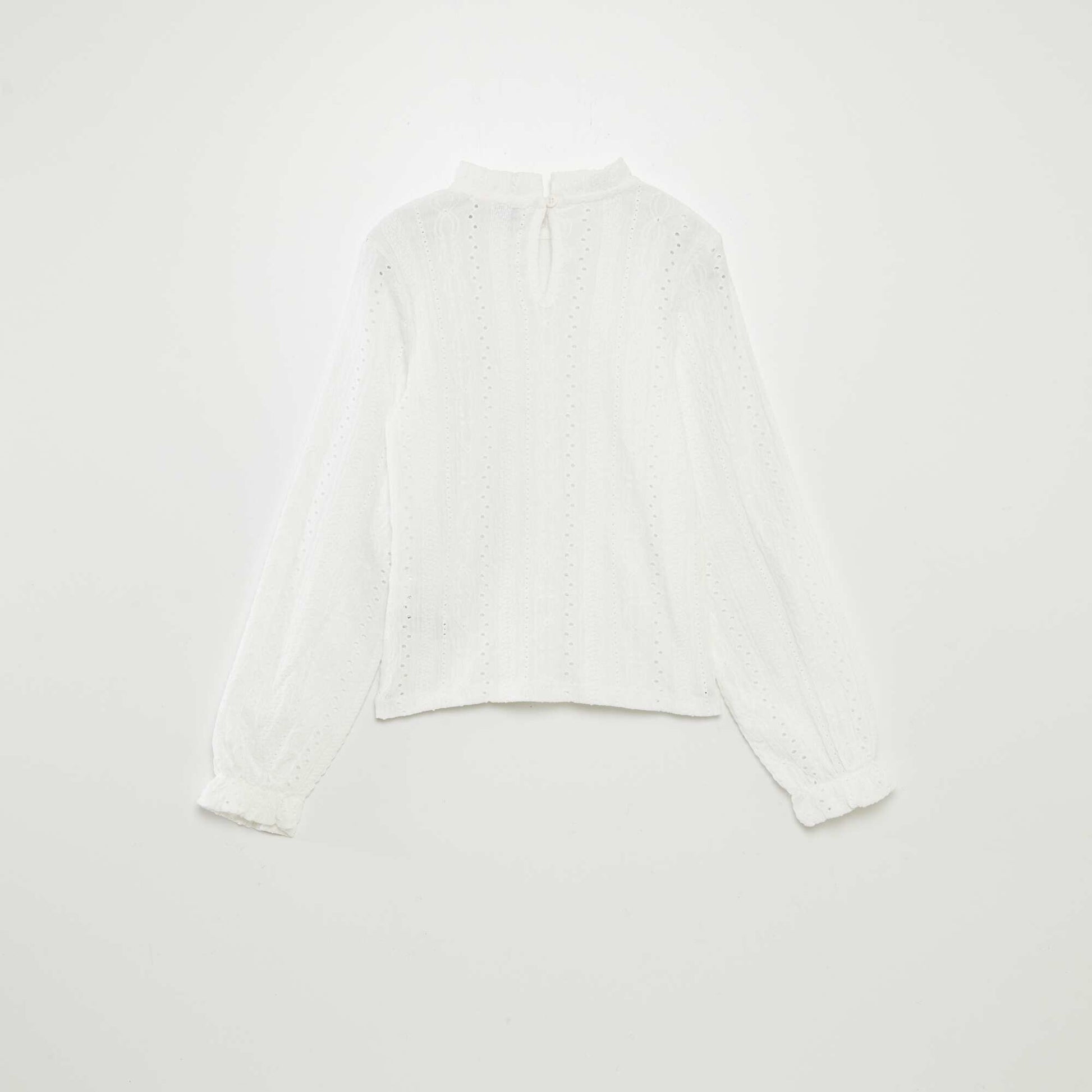 T-shirt à motifs ajourés blanc