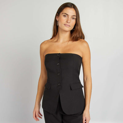 Bustier esprit gilet de costume noir