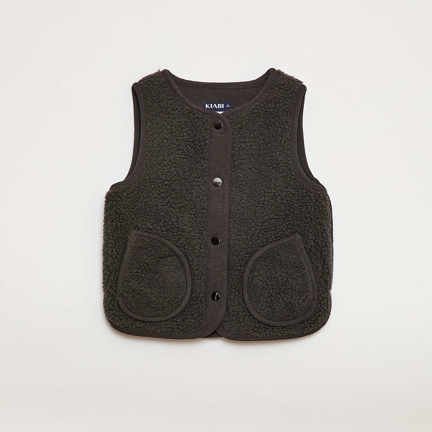 Veste effet moutonnée sans manches NOIR