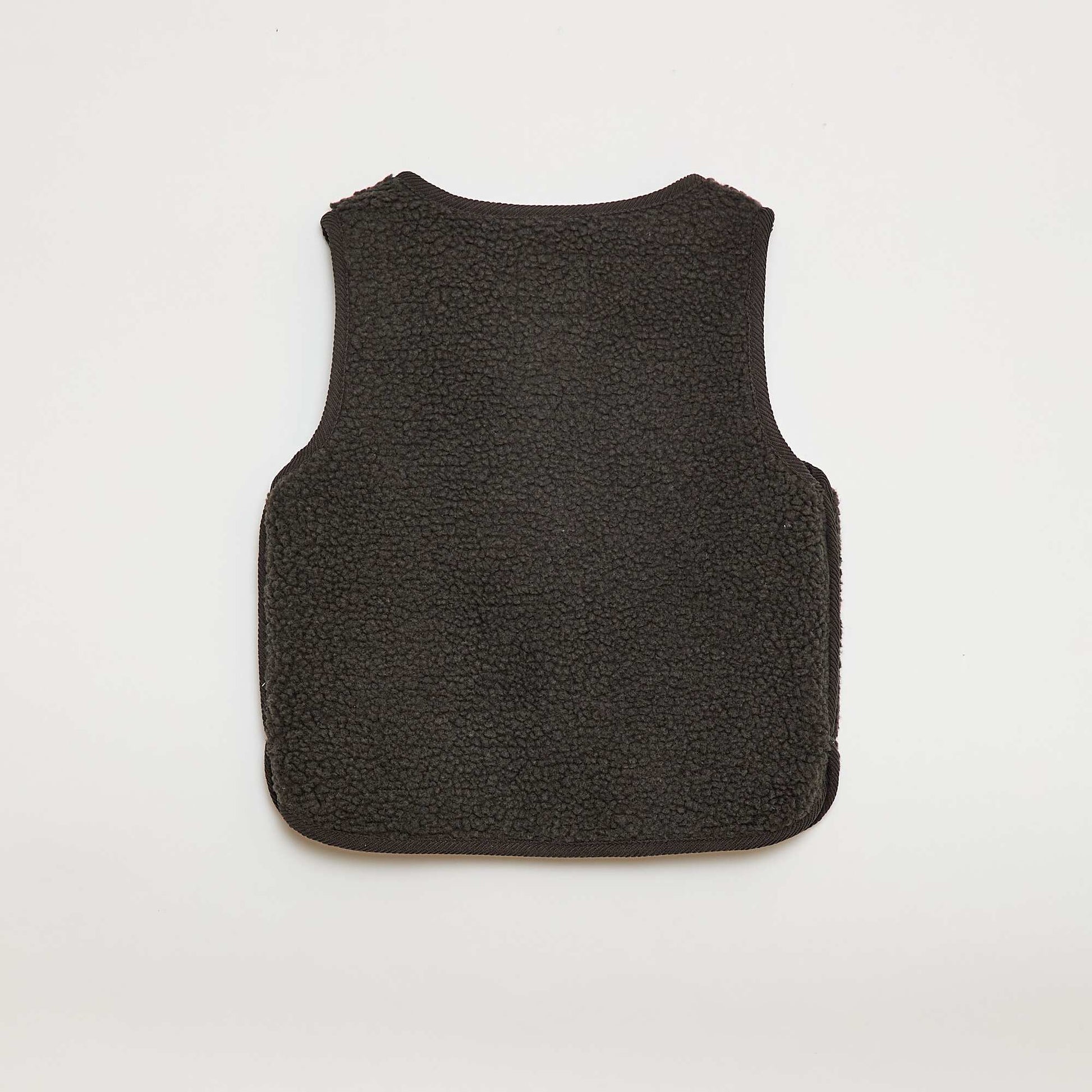 Veste effet moutonnée sans manches NOIR