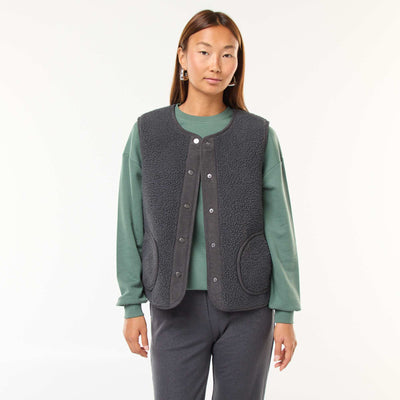 Veste sans manches effet mouton GRIS