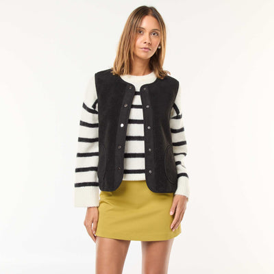 Veste sans manches effet mouton NOIR