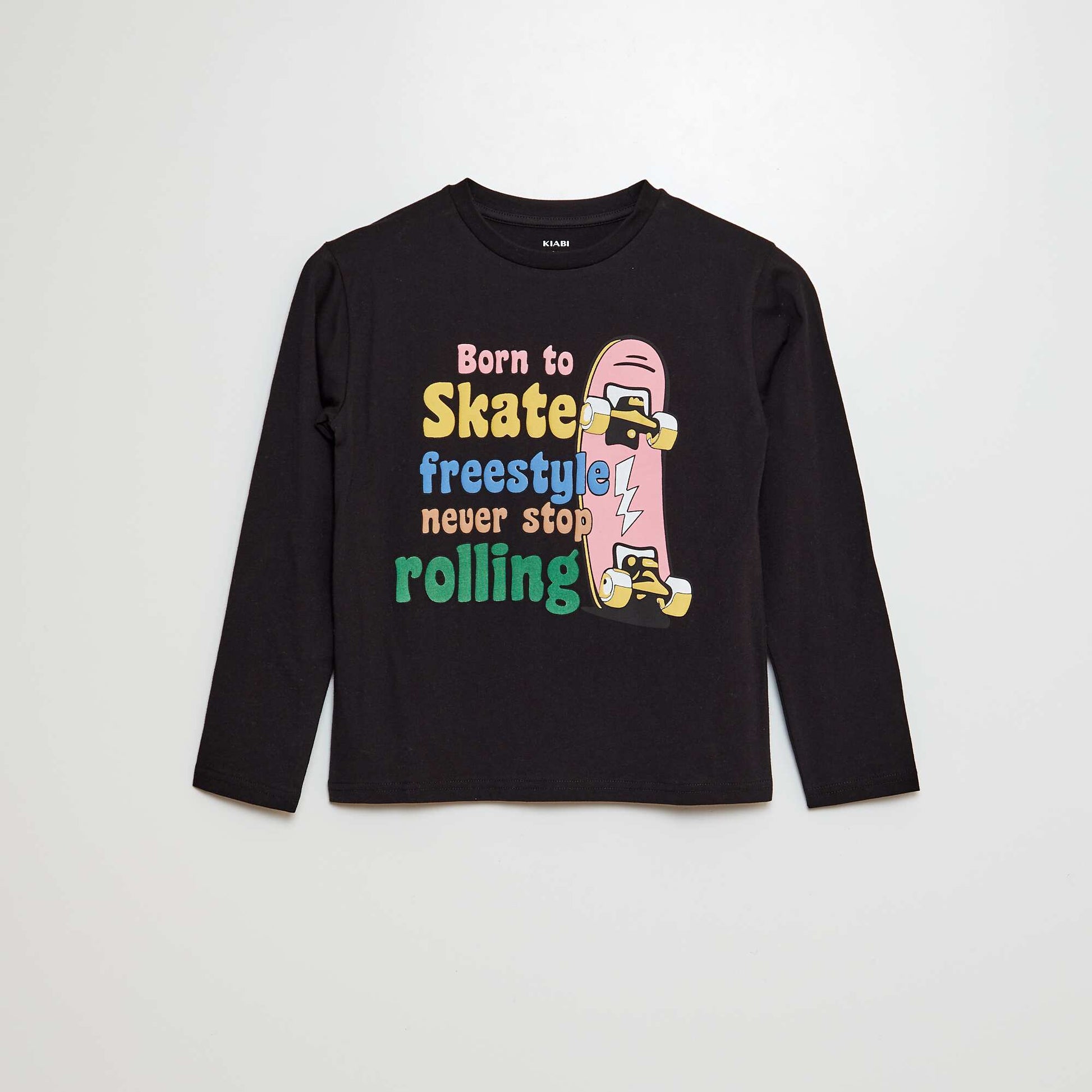 T-shirt manches longues 'Skate' NOIR