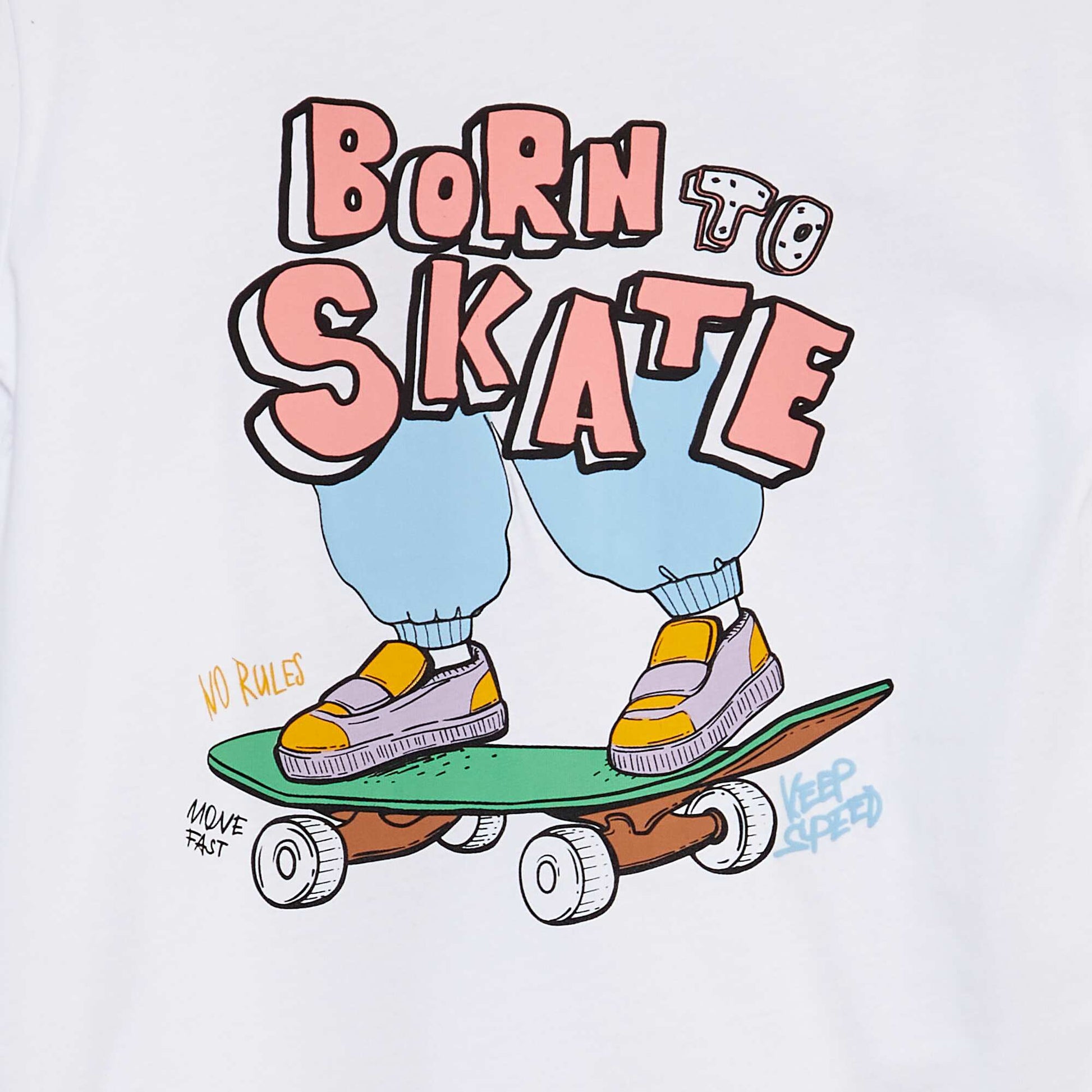 T-shirt manches longues 'Skate' BLANC