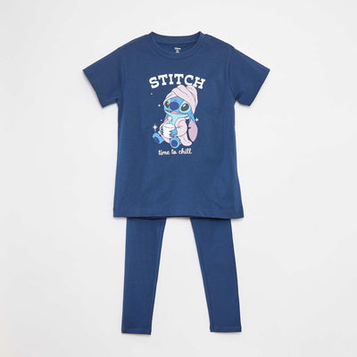 Pyjama long 'Stitch' - 2 pièces BLEU