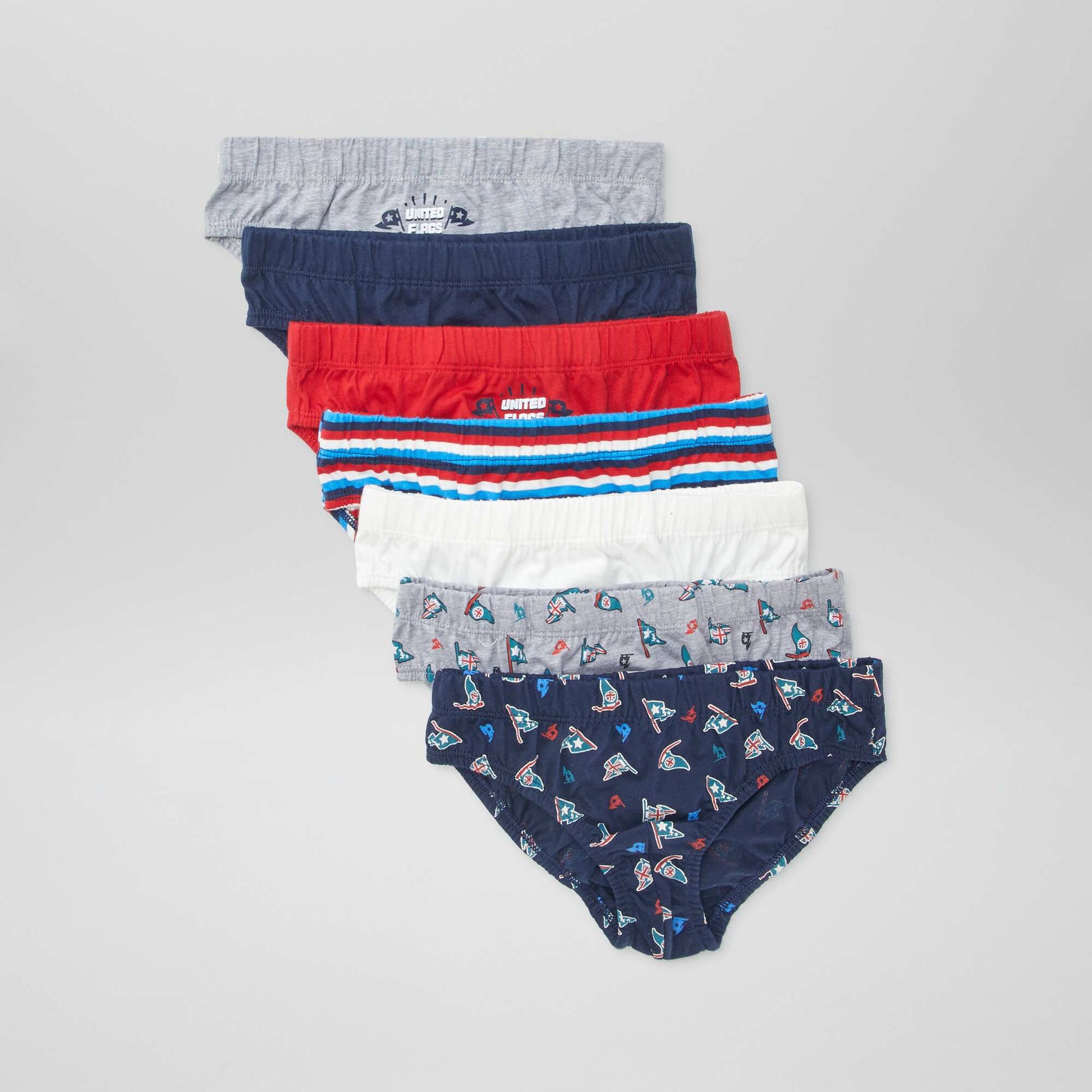 Lot de 7 slips à imprimés BLEU