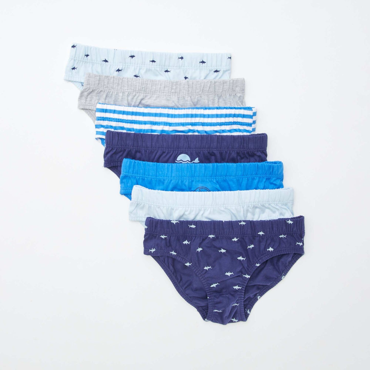 Lot de 7 slips à imprimés BLEU
