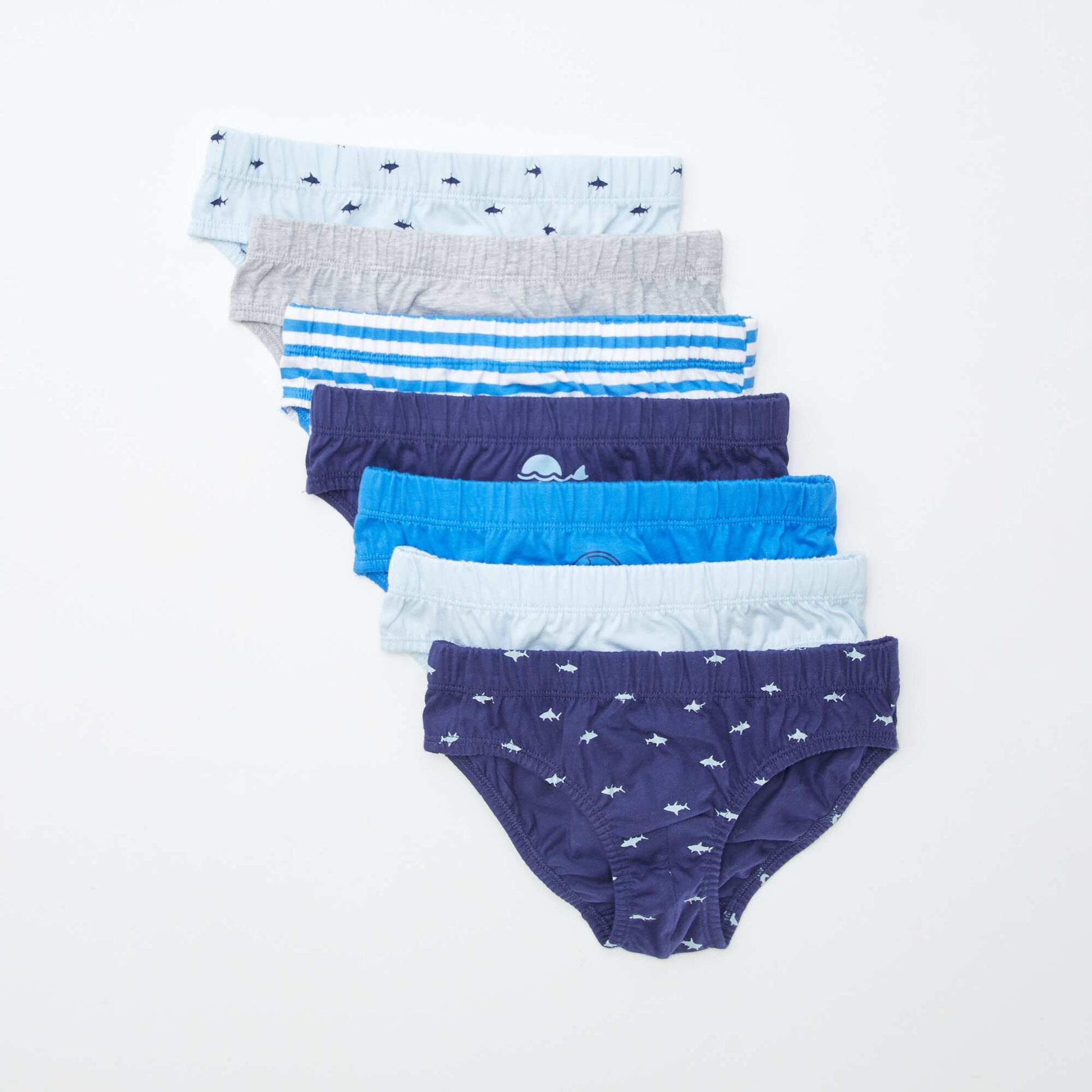 Lot de 7 slips à imprimés BLEU