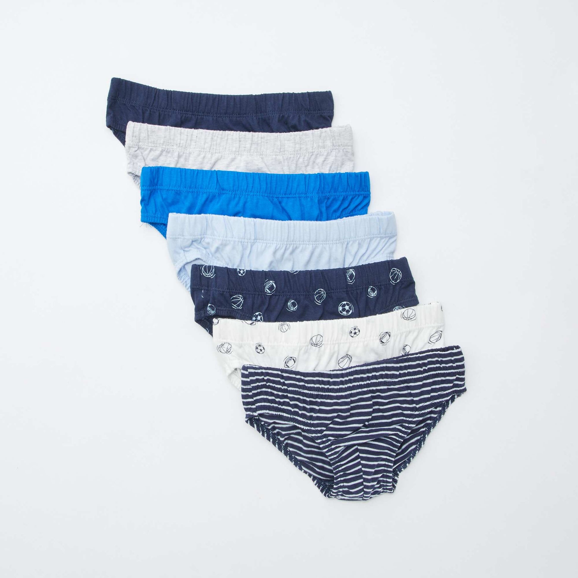 Lot de 7 slips à imprimés BLEU