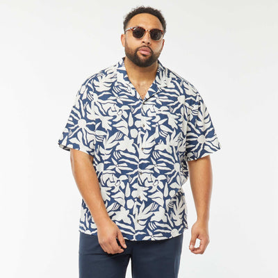 Chemise manches courtes à motif BLEU
