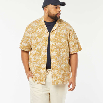 Chemise manches courtes à motif JAUNE