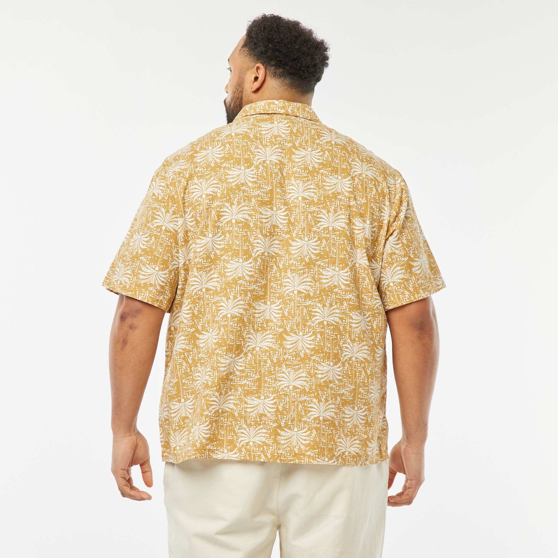 Chemise manches courtes à motif JAUNE