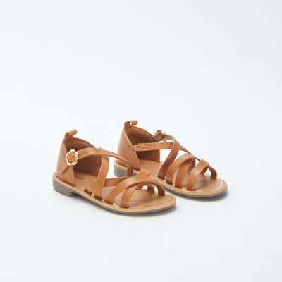 Sandales à multiples brides MARRON