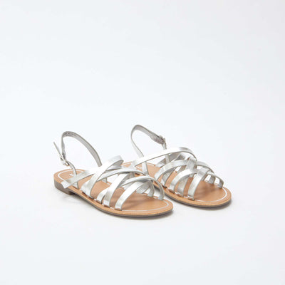 Sandales unies multi-brides GRIS