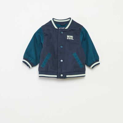 Blouson aviateur en coton BLEU