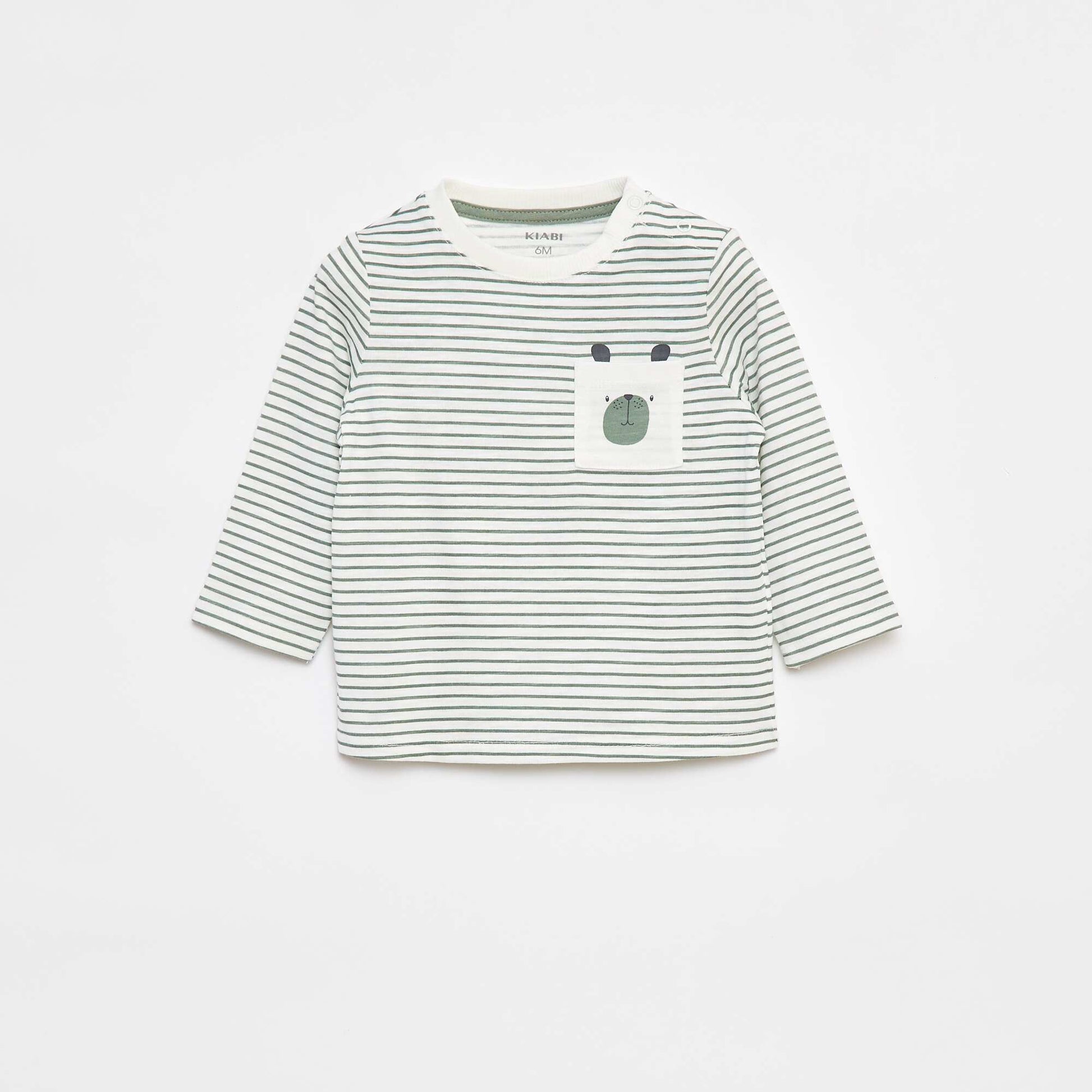 T-shirt en jersey avec poche poitrine BLANC