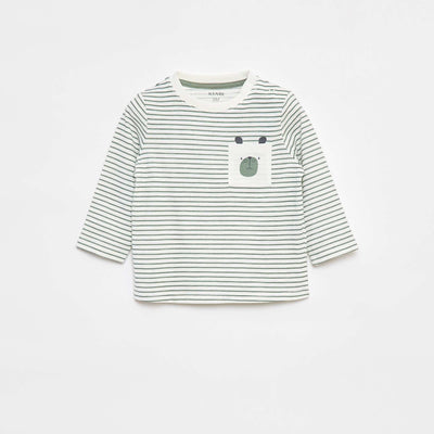 T-shirt en jersey avec poche poitrine BLANC