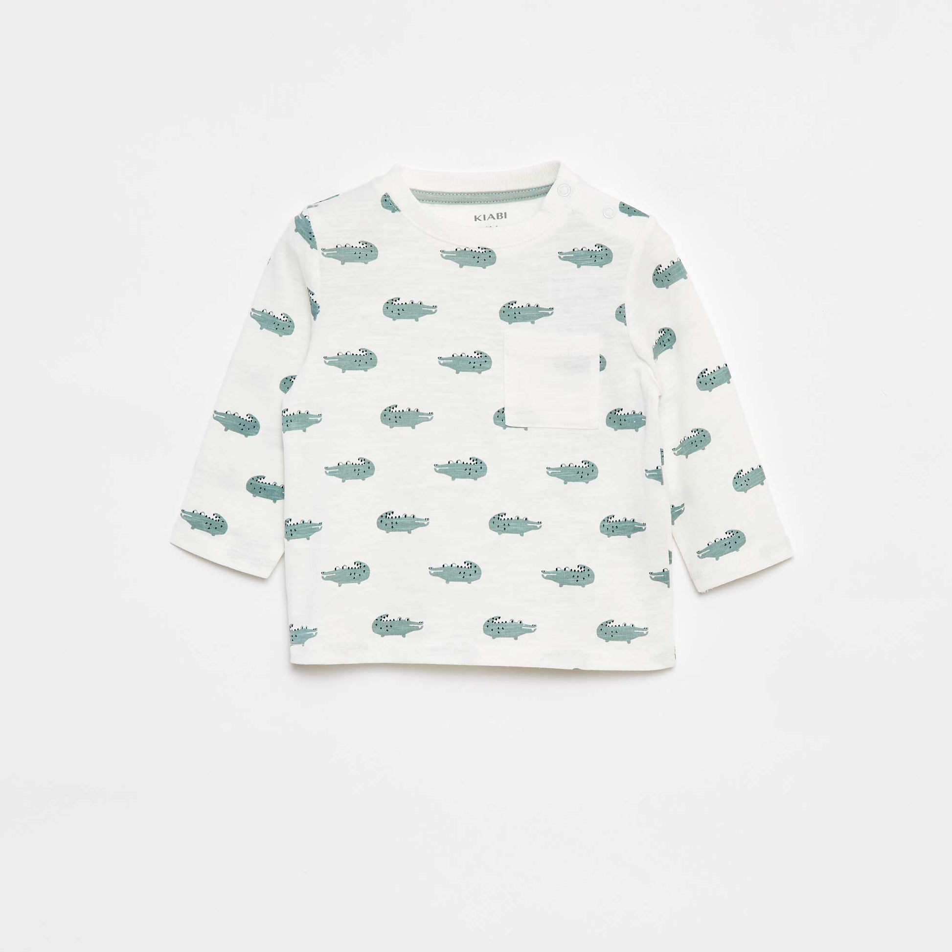 T-shirt en jersey avec poche poitrine BLANC