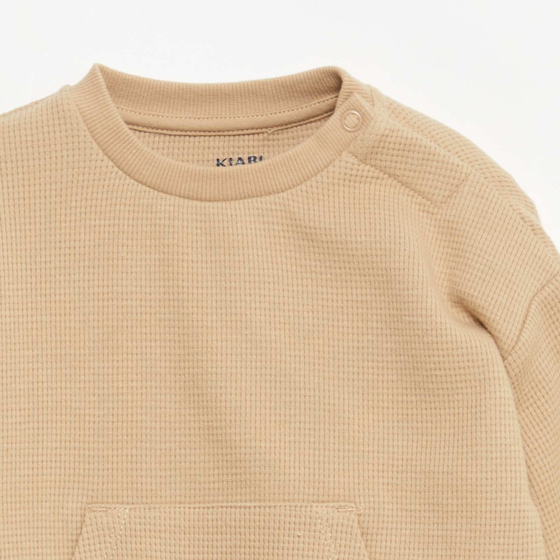 Ensemble sweat + pantalon en matière nid d'abeilles - 2 pièces BEIGE