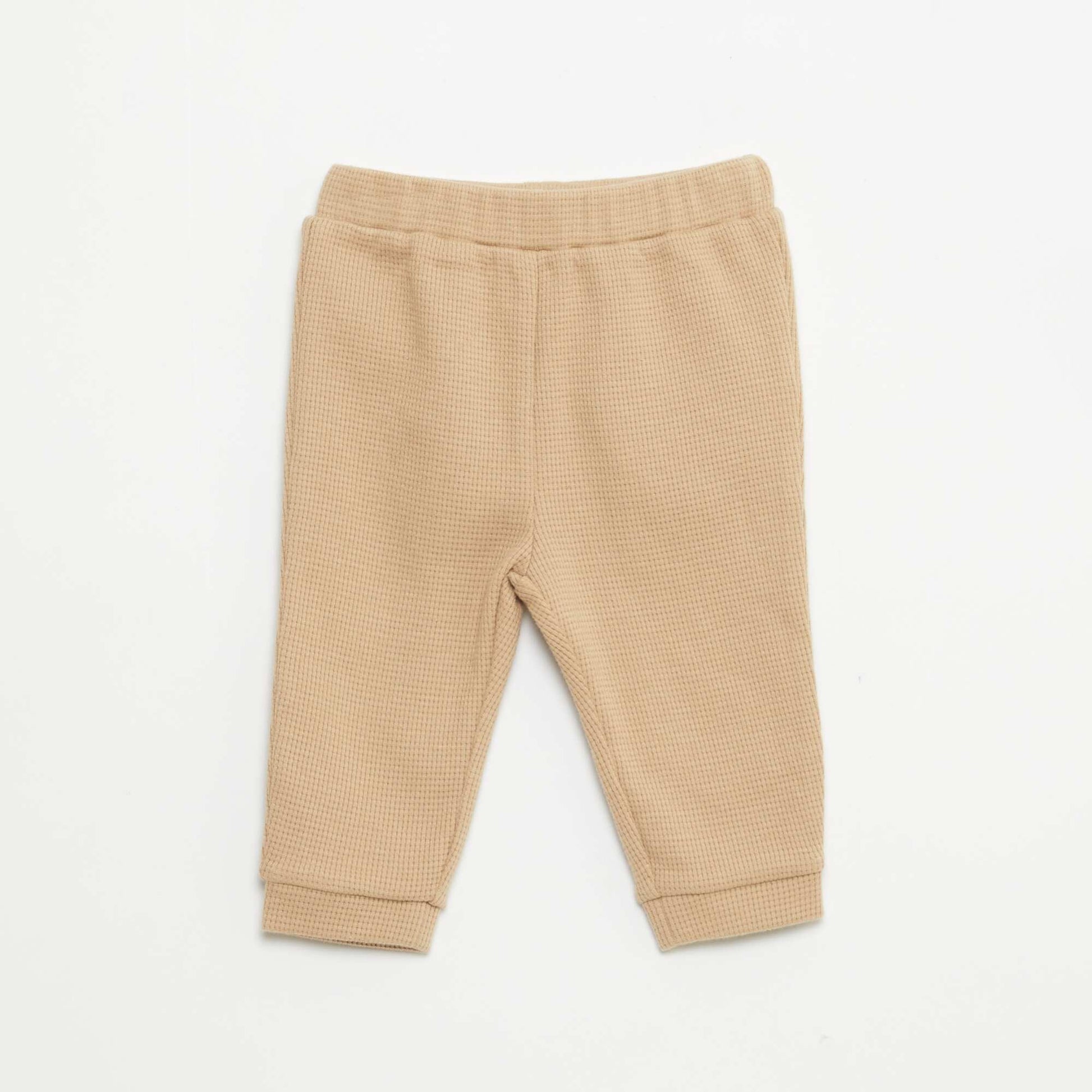 Ensemble sweat + pantalon en matière nid d'abeilles - 2 pièces BEIGE