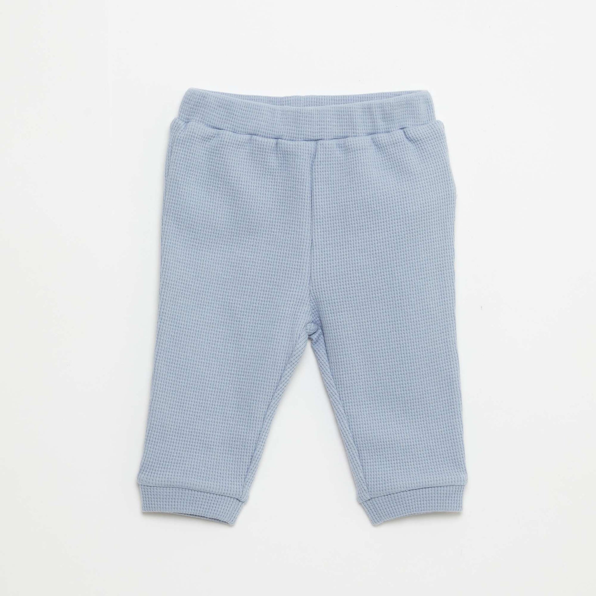 Ensemble sweat + pantalon en matière nid d'abeilles - 2 pièces BLEU