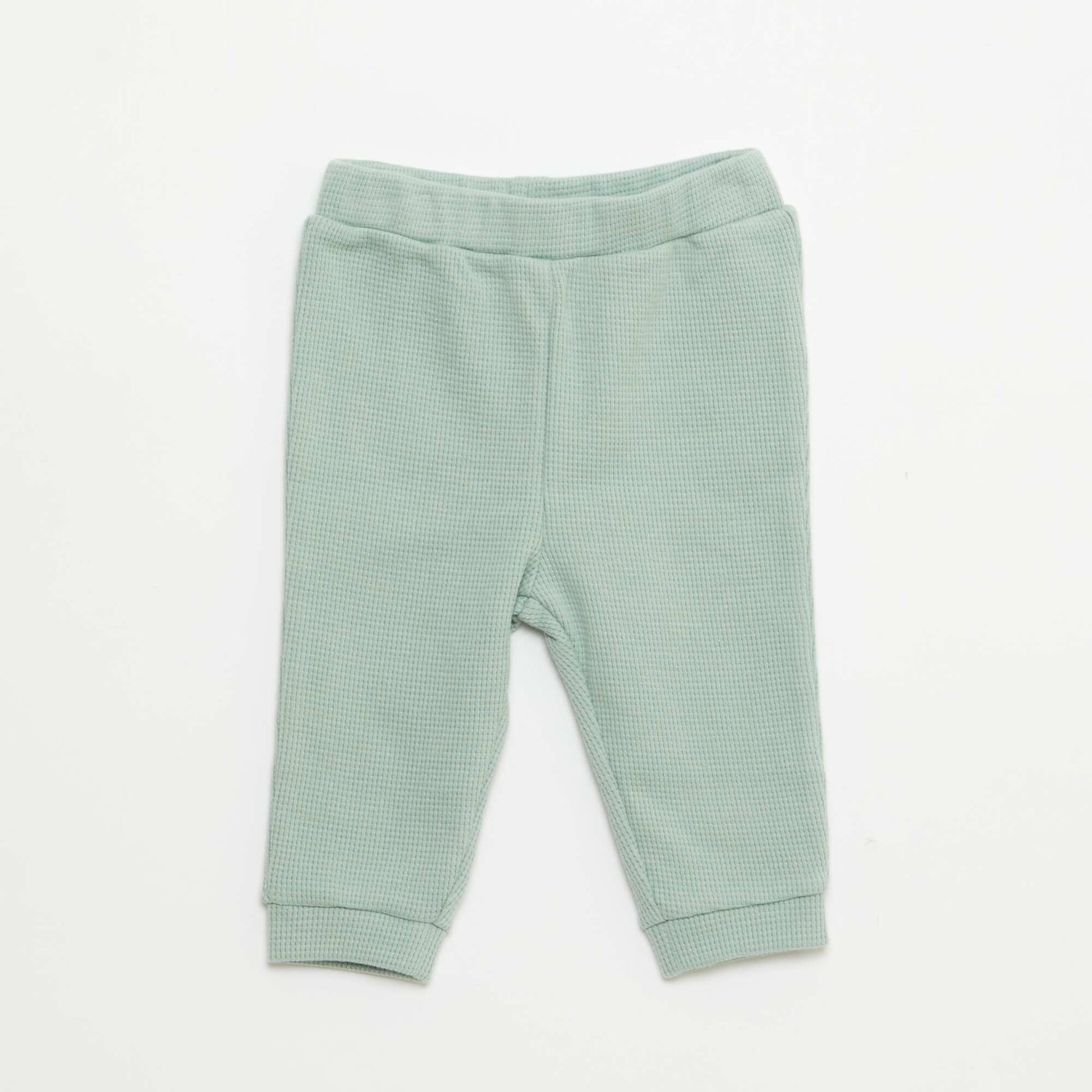 Ensemble sweat + pantalon en matière nid d'abeilles - 2 pièces VERT