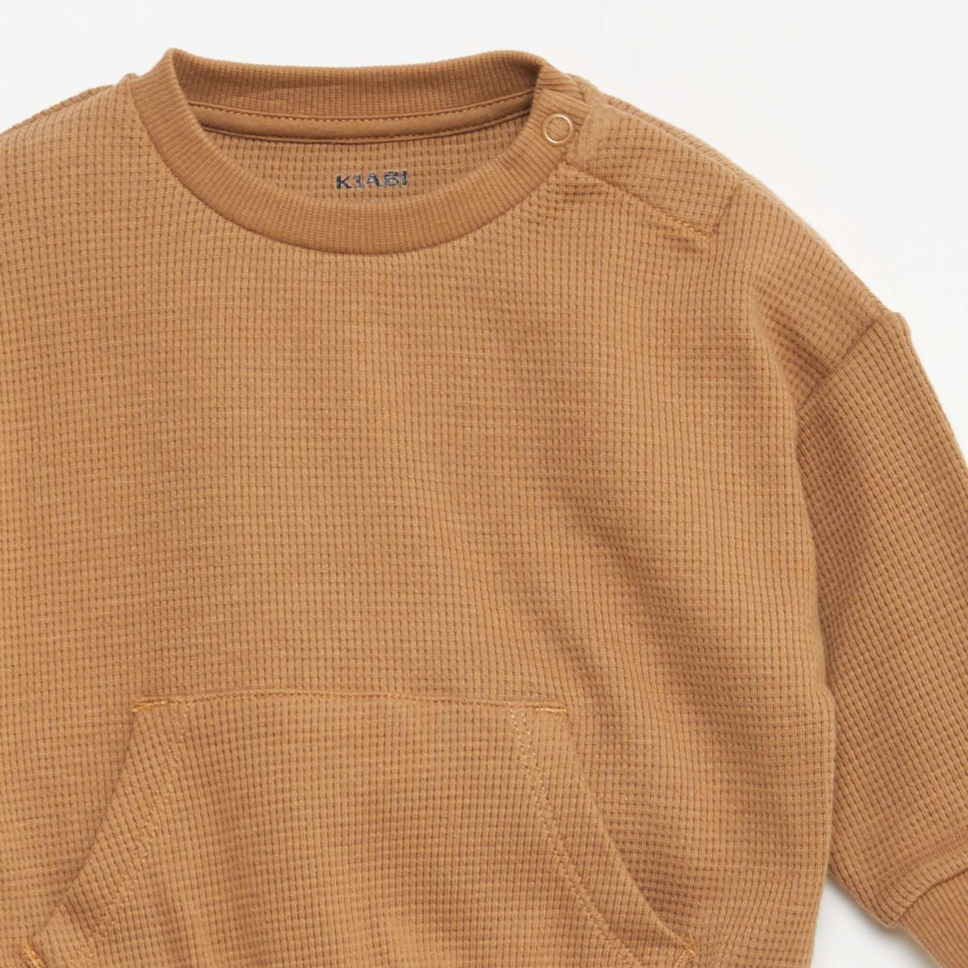 Ensemble sweat + pantalon en matière nid d'abeilles - 2 pièces BEIGE