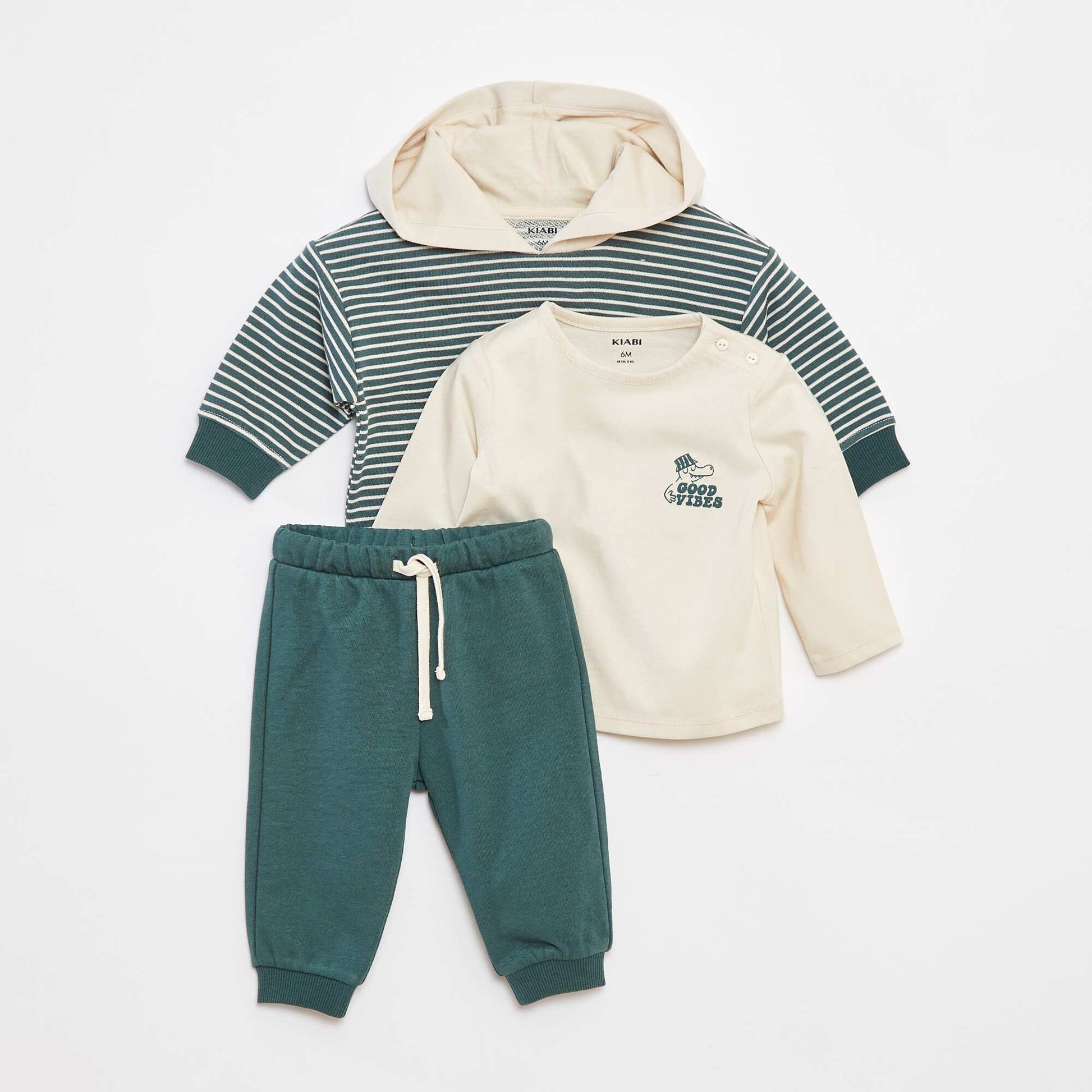 Ensemble Sweat + t-shirt + jogging - 3 pièces VERT