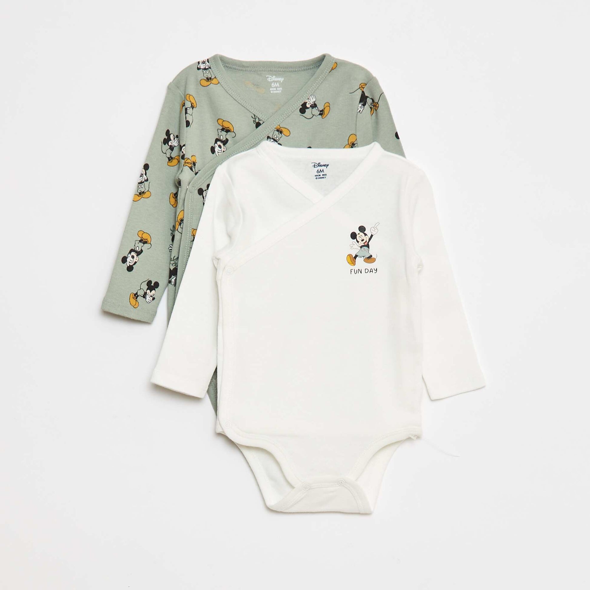 Lot de 2 bodies 'Disney' 'Mickey' VERT
