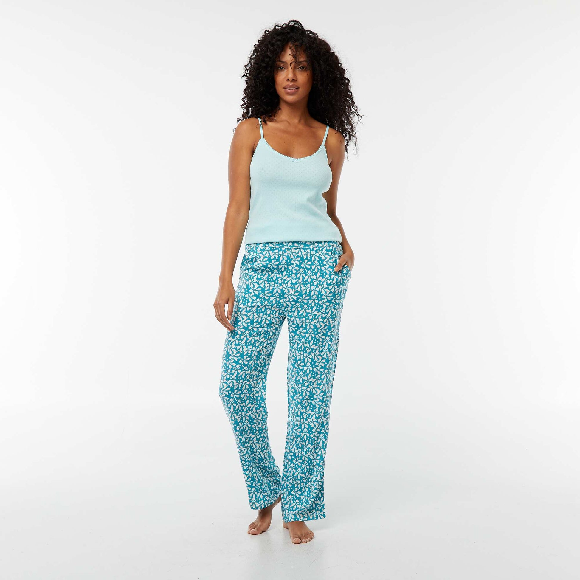 Pantalon de pyjama large BLEU
