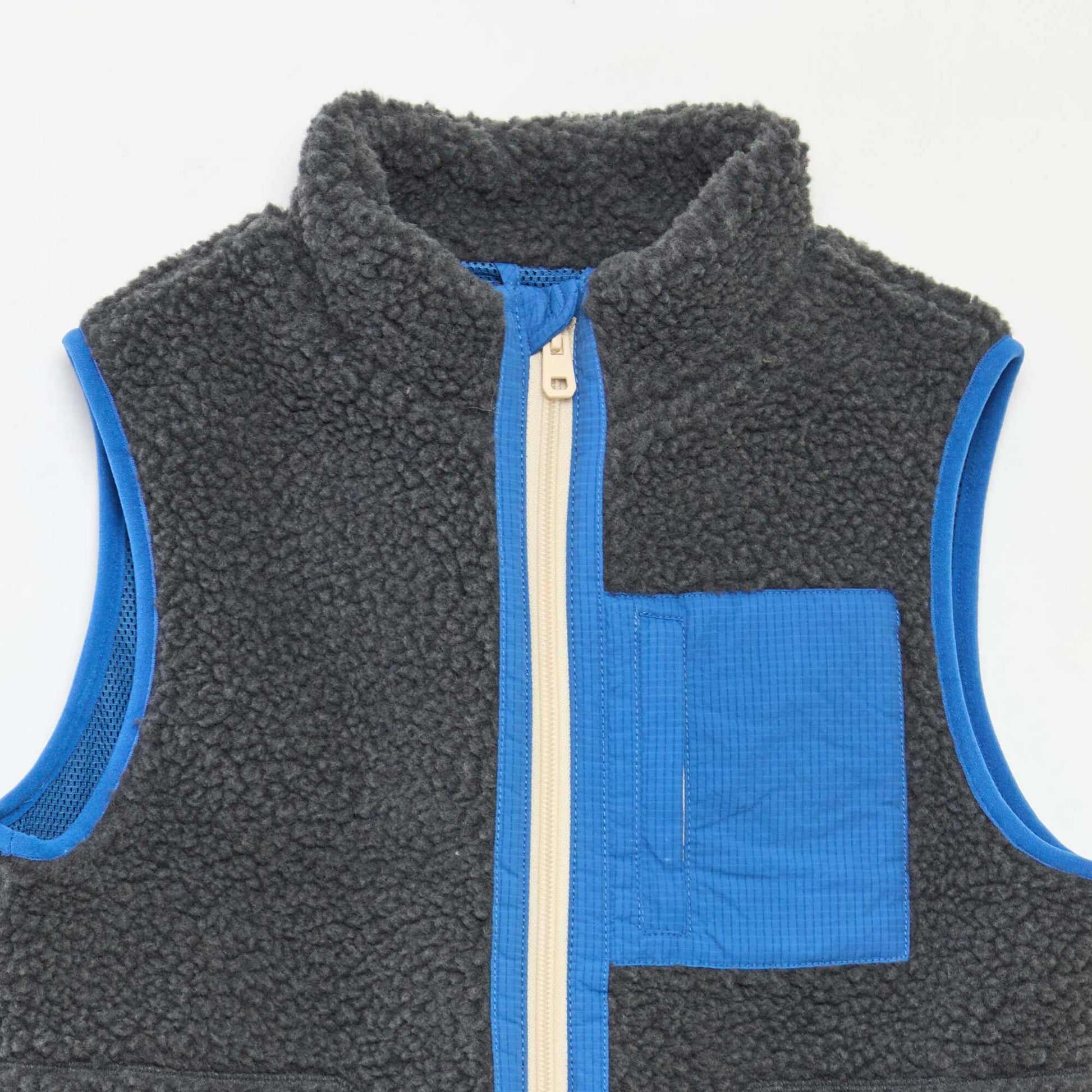Gilet sans manches avec effet moutonné GRIS
