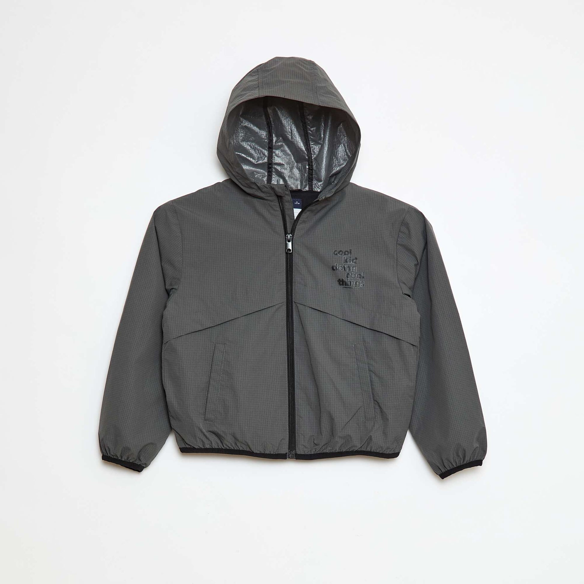 Coupe-vent déperlant à capuche GRIS
