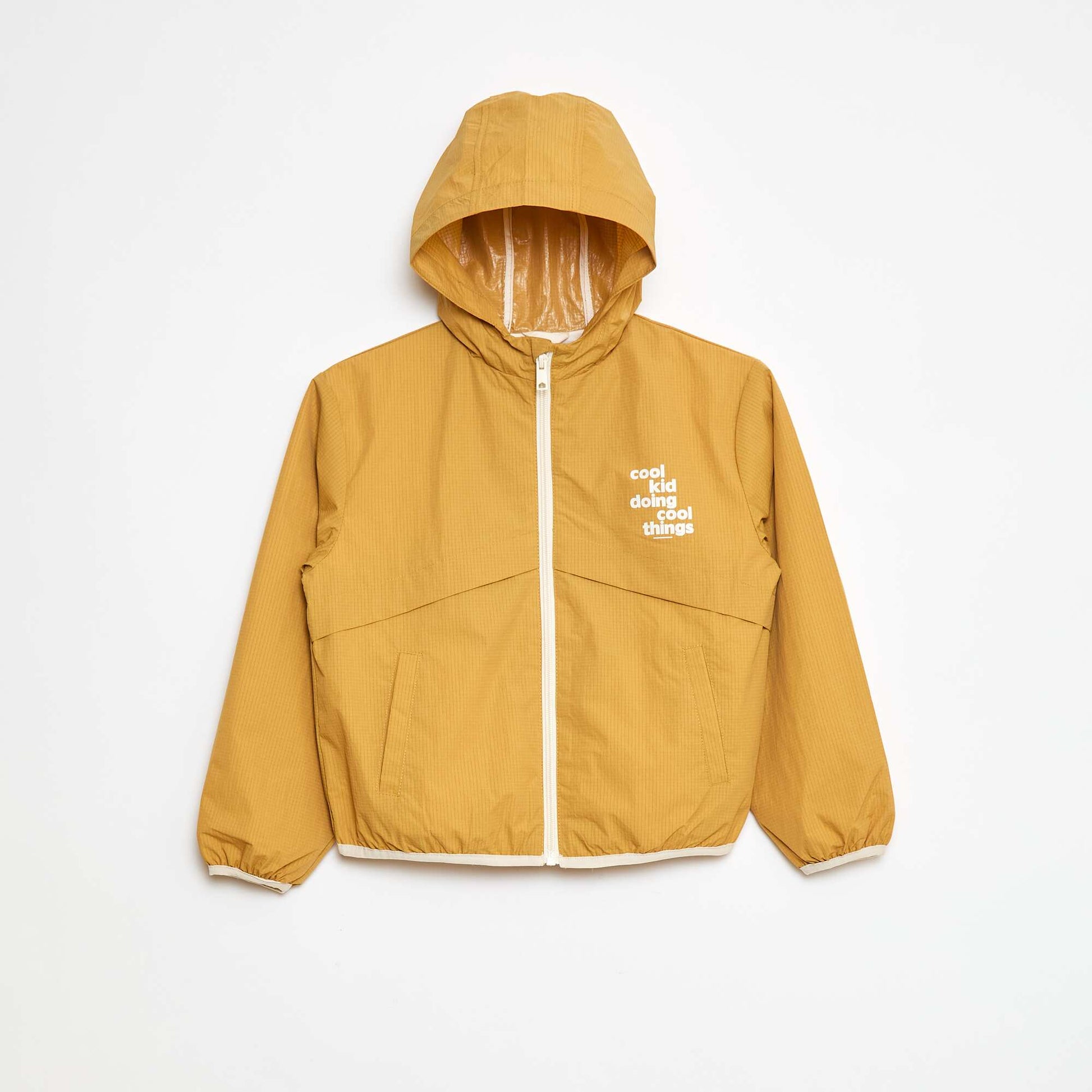 Coupe-vent déperlant à capuche JAUNE