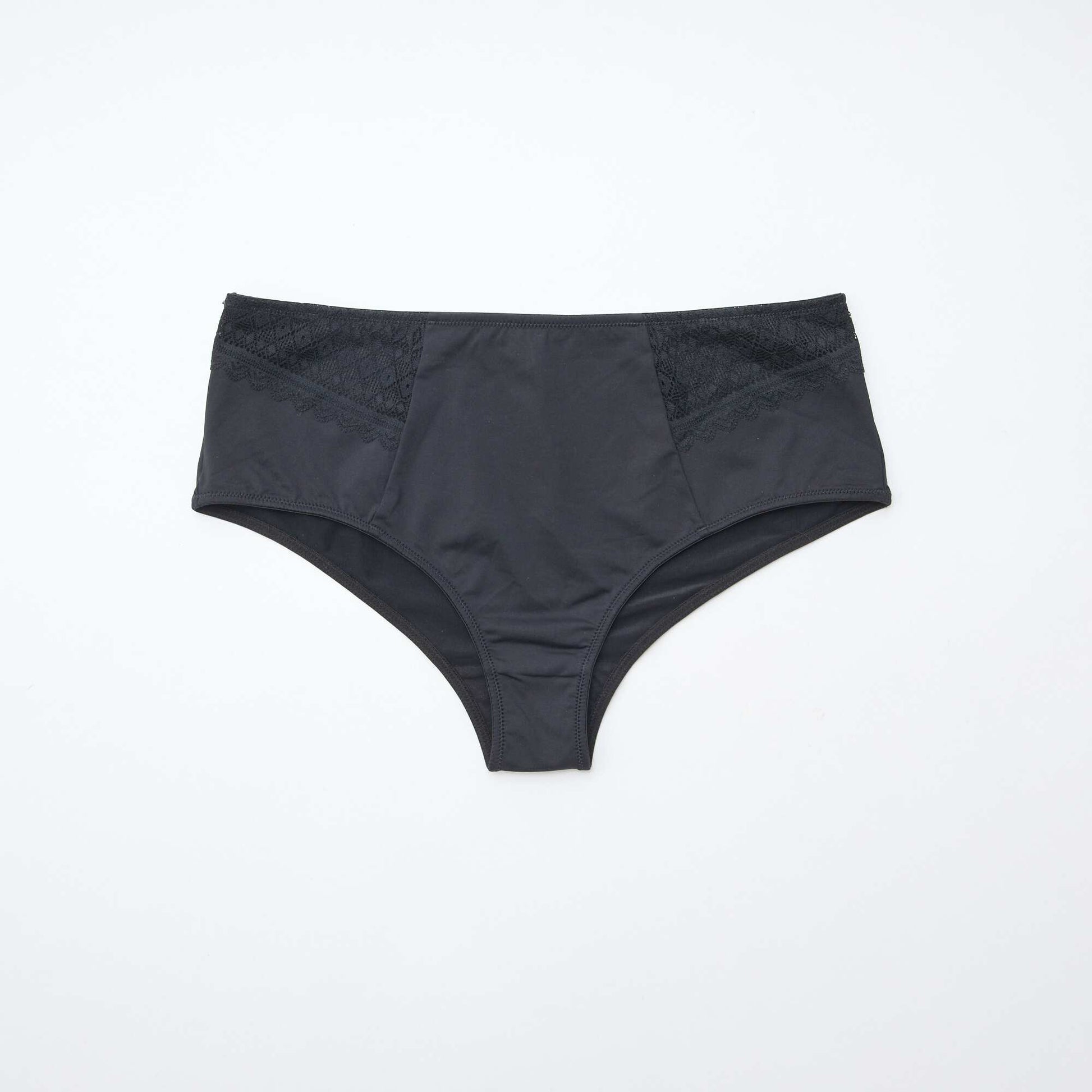 Culotte satinée avec dentelle NOIR