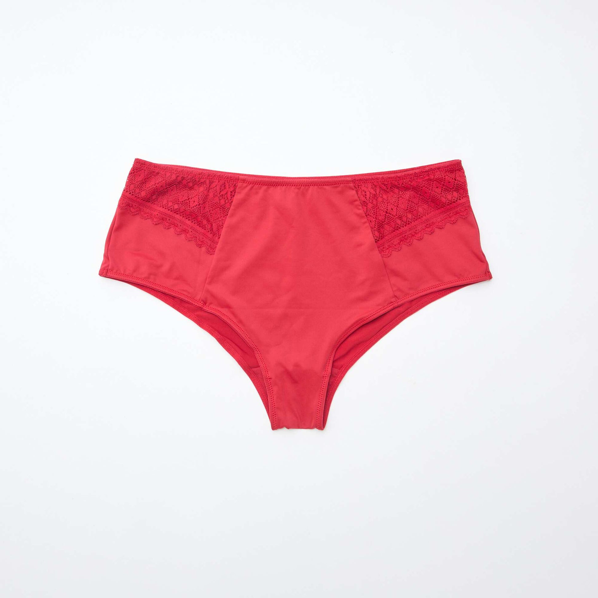 Culotte satinée avec dentelle ROUGE