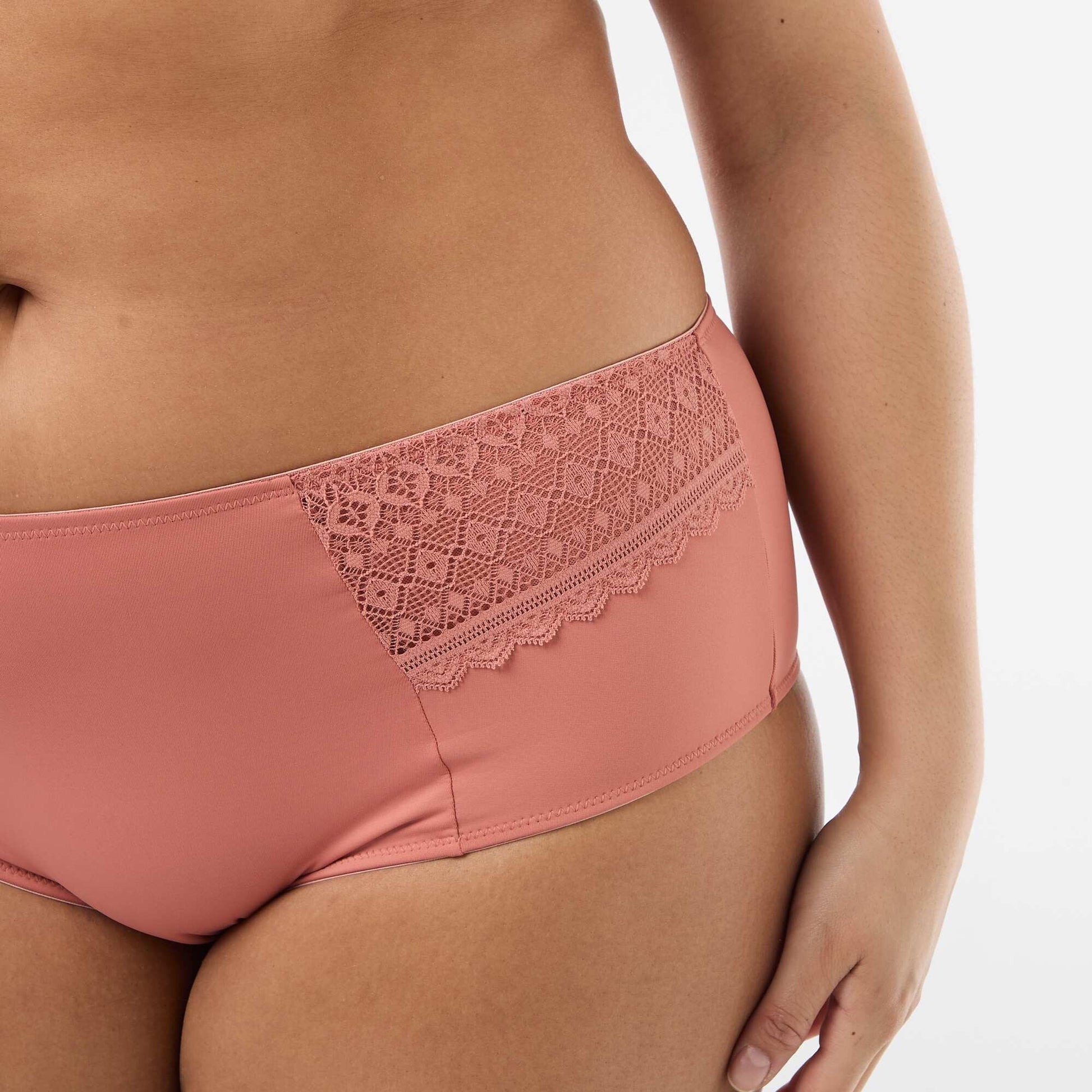 Culotte satinée avec dentelle ROSE