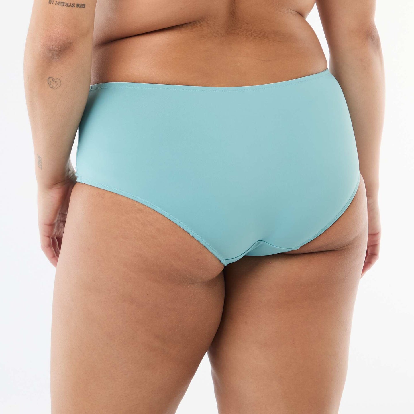 Culotte satinée avec dentelle BLEU