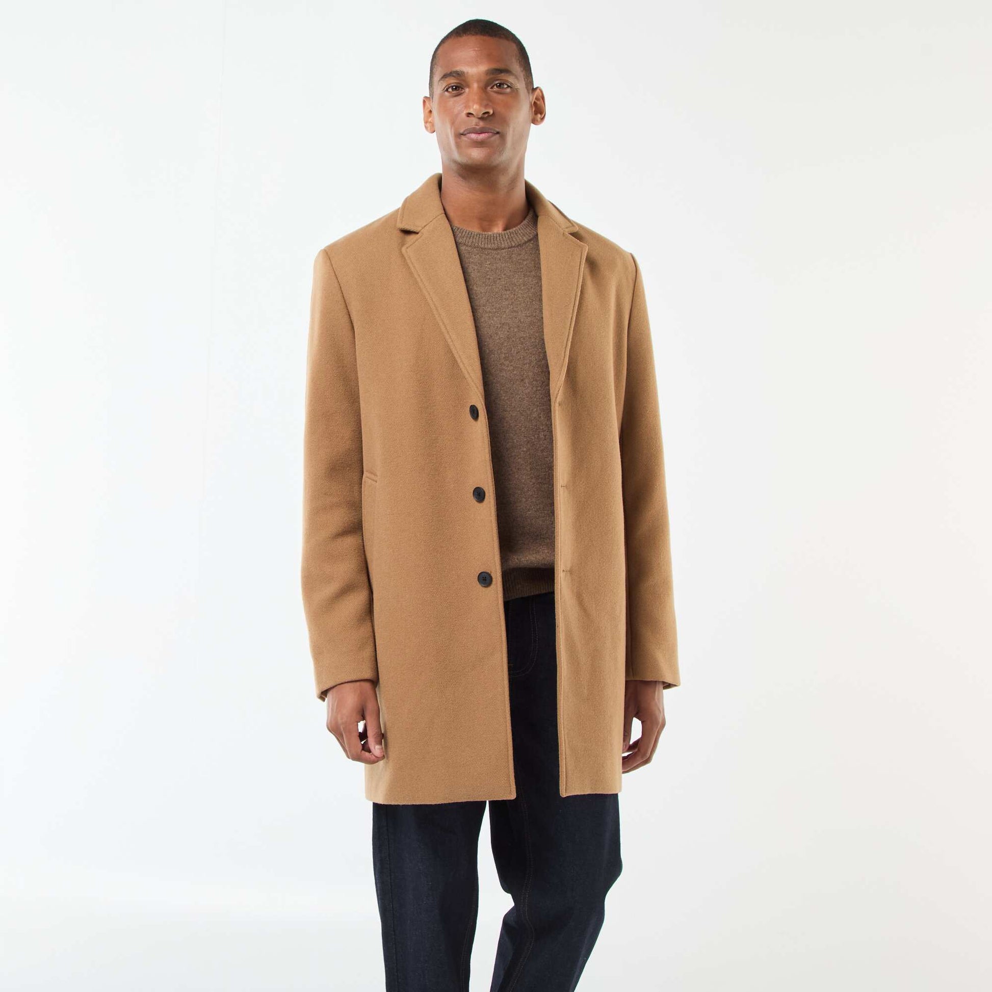 Manteau long uni MARRON