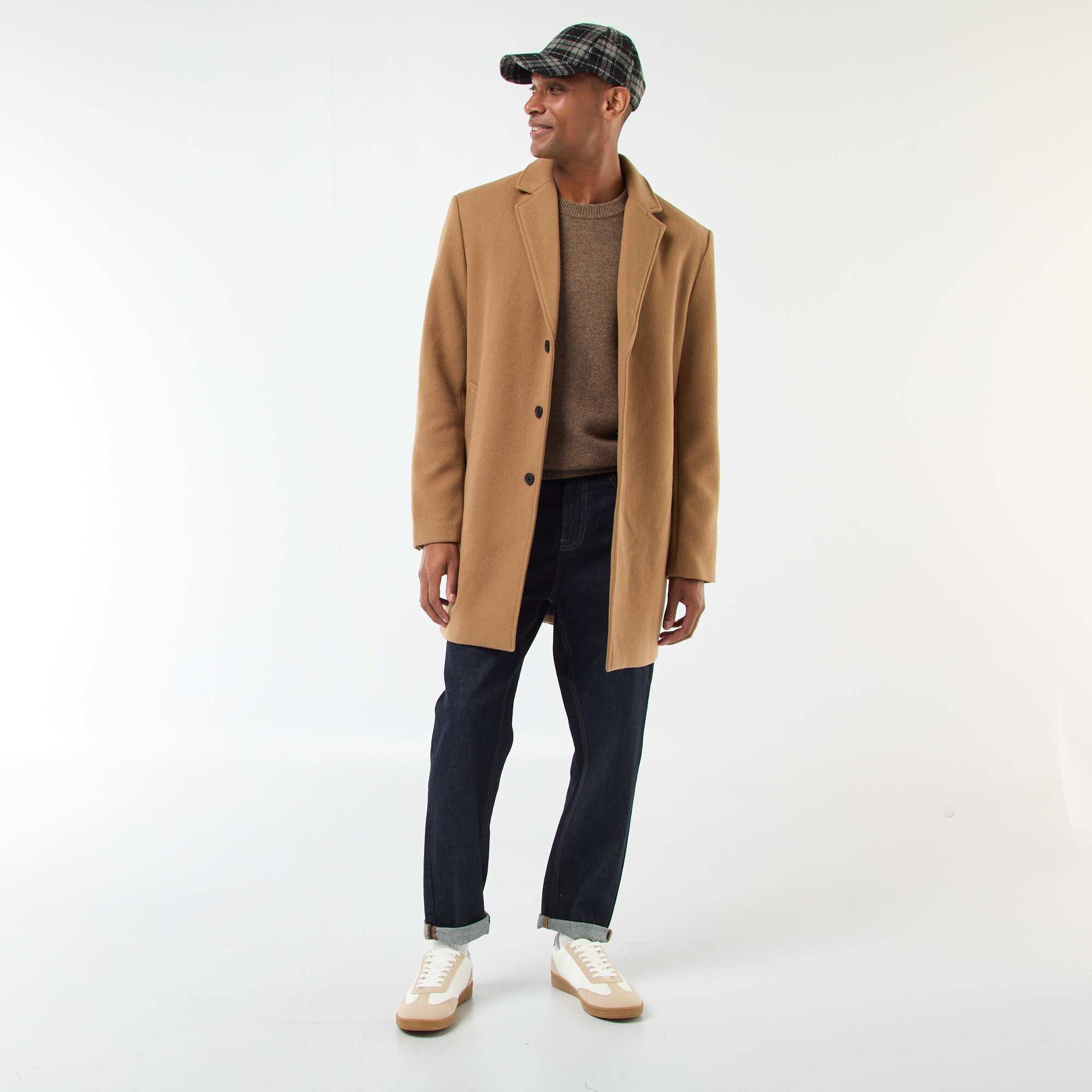 Manteau long uni MARRON