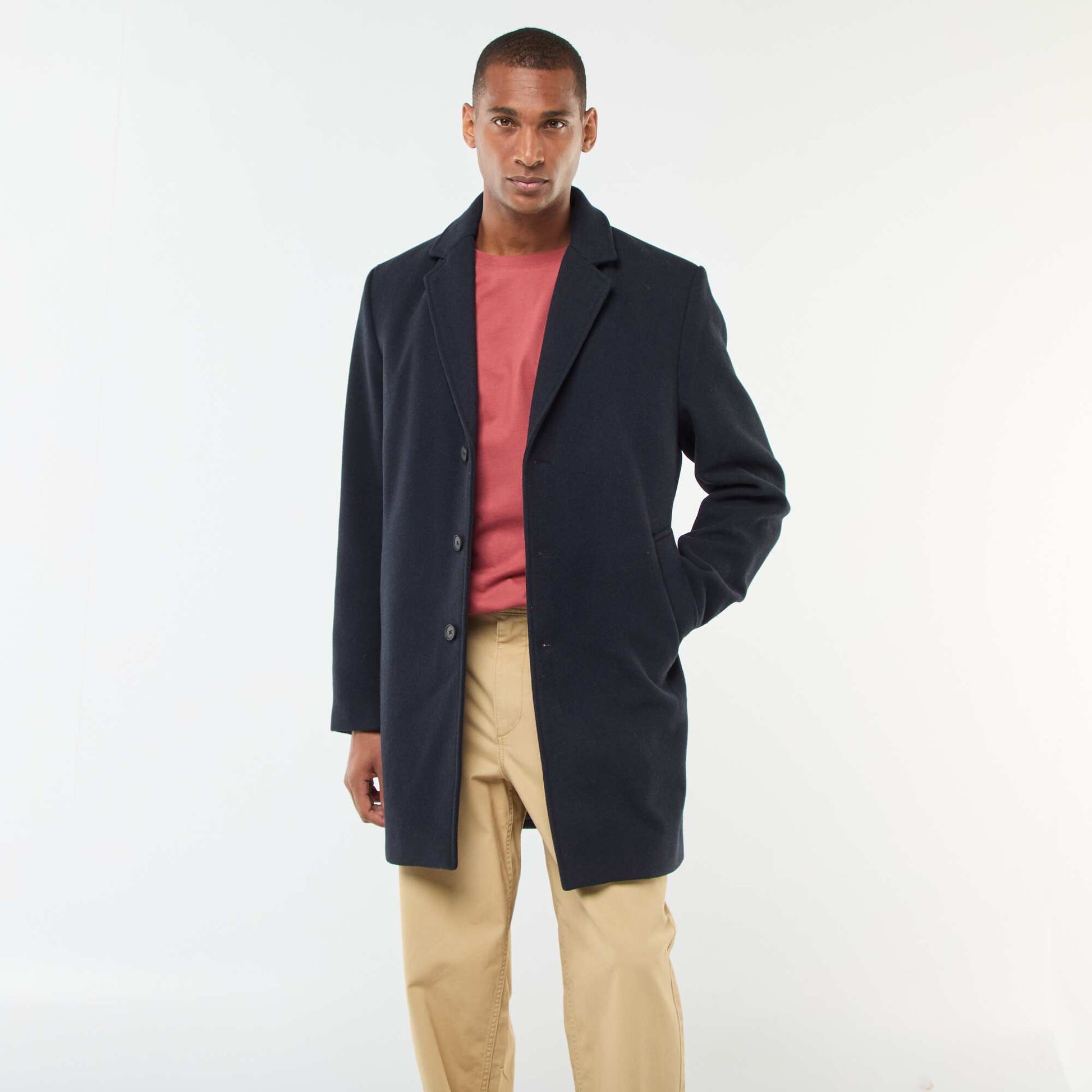 Manteau long uni BLEU